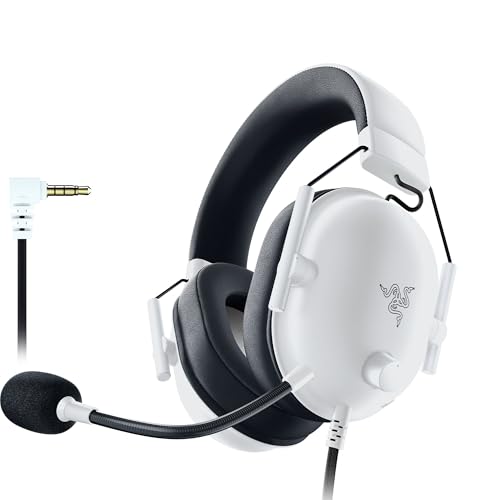 Razer BlackShark V2 X (PlayStation) - Casque e-Sport Filaire pour Console PlayStation 5 (250g, Microphone cardioïde, Haut-parleurs 50mm, Annulation Passive du Bruit, Jack 3.5mm) Blanc