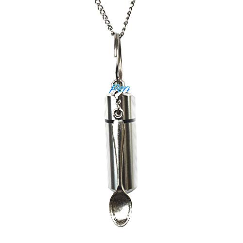 Cremation Permanent Urn Spoon Cremation Locket, Perfume Vial, Silver Ashes Locket,Spoon Memorial Locket, Silver