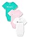 Champion Baby-Jungen Legacy Icons Td-Contrast Logo Newborn Crewneck Onsie, Weiß/Aquamaringrün/Babyrosa, 68