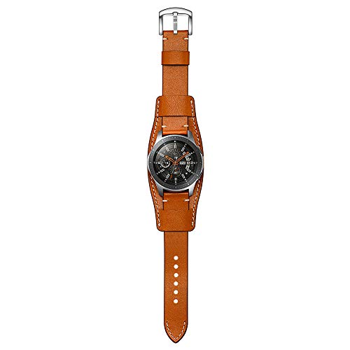 Image of Balerion 22mm Cuff Leather Watch band,Compatible with Samsung Galaxy Watch ultra /watch 3 45mm /Watch 46mm /S3,Fossil Q Explorist,Garmin Forerunner 255 other 22mm Lug Width Watch