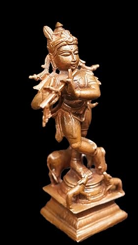 Image of Copper Krishna Idol 3.7 in | 185g