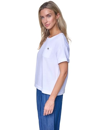 Image of Nautica Women's Crew Neck Solid Short Sleeve Sweater