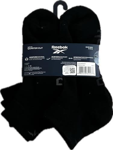 Reebok 6 PACK PERFORMANCE TRAINING QUARTER CUT SOCKS SHOE SIZE 8-12.52