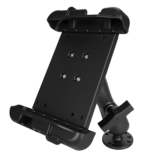 VINmounts Tablet Mount for Truck,for 7.9' - 9' Tablet, Aluminum Heavy Duty Shockproof Ipad Mount, 1.5' Ball Drill Base Tablet Holder for Car,Boat, Dashboard,RV (8.25“ x 6.1”)