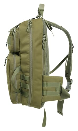 Sac à dos tactique 40L noir en polyester 600D avec 4 compartiments spacieux