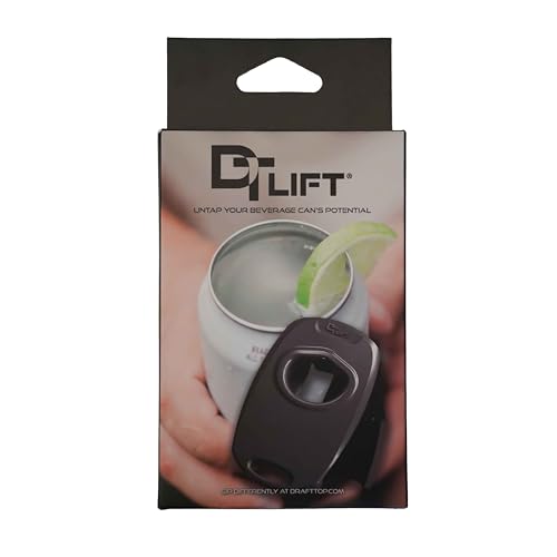 Draft Top Universal Lift – As Seen on Shark Tank | Safe Topless Can Opener for Beer & Cocktails | Works on 7.5-19.2oz Cans | Smooth Edge Design | Ultimate Bar Tool (Union Jack)