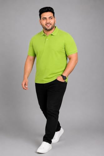 Image of INKKR Plus Size Solid Men's Polo Neck T-Shirt