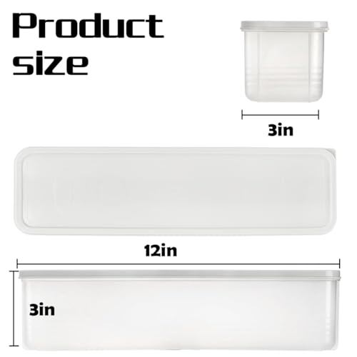 Voittozege 6 Pack Pasta Storage Containers with Lid Clear Spaghetti Storage Container Organizer 3 x 12 x 3inch Stackable Long Noodle Holder for Storing Pasta Spaghetti Candy - Food Storage BPA Free