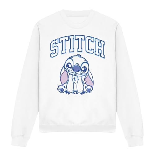 Cotton Soul Disney Lilo And Stitch Brush Stroke Collegiate Adults Crew Sweatshirt, White, Large