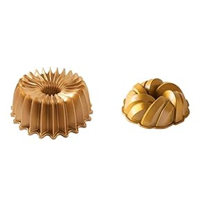 Friend gift Brilliance Bundt Pan Gold 75th Anniversary Braided Rope Bundt Cake Pan, Gold (12 Cup Capacity)