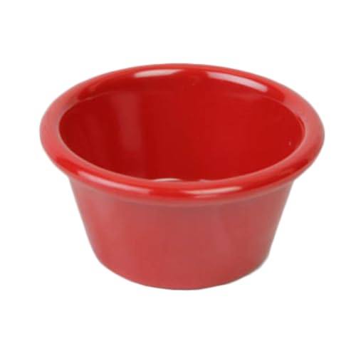 A-to-Z Supply ML538PR1 Ramekin, 4 oz. Capacity, 3-3/8" Dia., Round, Smooth, Break-Resistant, Dishwasher Safe, BPA Free, Melamine, Pure red, NSF, Pack of 12