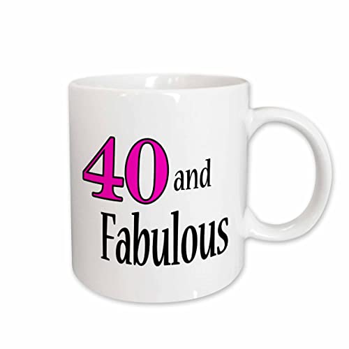 3dRose 40 and fabulous. Pink 11oz Mug