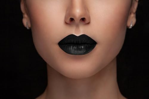 Image of Waterproof black color lipstick creamy matte finish | Long lasting