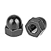 pouilzx Pack of 30 Acorn Hex Cap Nuts M8 Dome Cap Head Nuts Nylon Hexagon Decorative Crown Cap Locknuts Fasteners for Screws Bolts Black