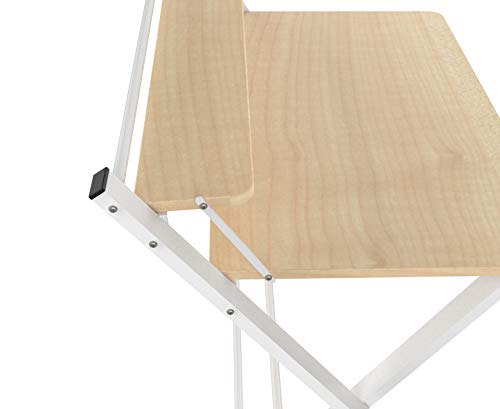InnoFur Mahogany Meleti Folding Study Desk|Foldable Office Table|Adjustable Laptop Cum Computer Table Big (Regular,Beige), - Image 5