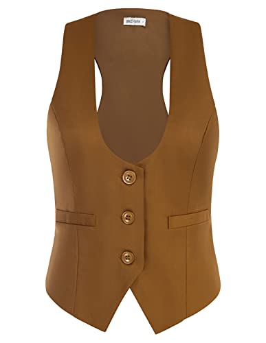 Image of GRACE KARIN Women's Suit Vest Top, Dressy Casual Sleeveless Button Waistcoat, Fromal Steampunk Blazer for Work Office
