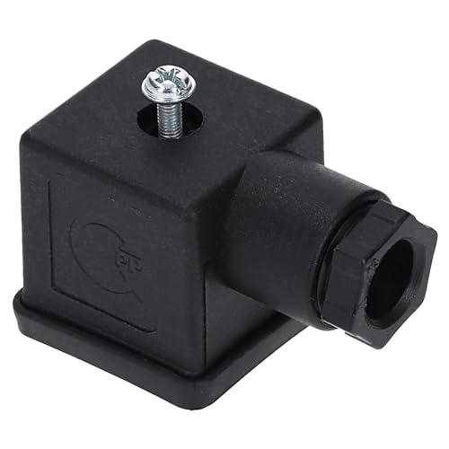 Kalitec 5 Stück Ventilstecker Bauform A schwarz 3 polig I Kontaktfläche 27 x 27 mm² I PG9 I Kontakttrennung 18 mm I IP 65 I Ventil Steckverbinder für Magnetventil I Würfelstecker 2-polig+PE