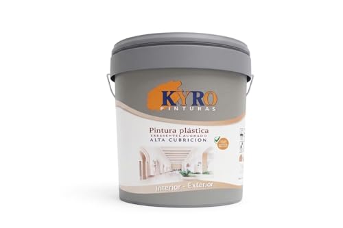KYRO PINTURAS Satinado Satikryl - Pintura Plástica Satinada de Alta Cubrición - Interior y Exterior - 14L, 4l y 750ml (4 Litros)