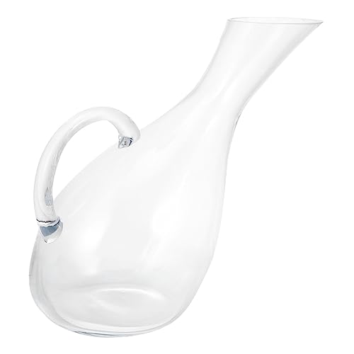 JECOMPRIS 1Pc Creative Glass Wine Decanter with Handle Transparent Wine Pourer for Household Beverage Storage present for Wine Lovers