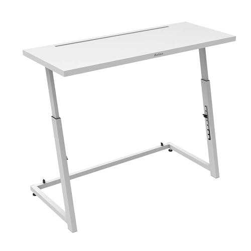 Antoc by Recordcase DJS-40 DJ Tisch - 1150 × 450 × 950 mm - Höhenverstellbarer DJ-Stand aus Stahl - Weiß - Portable Arbeitsfläche für Mixer und 2 Player