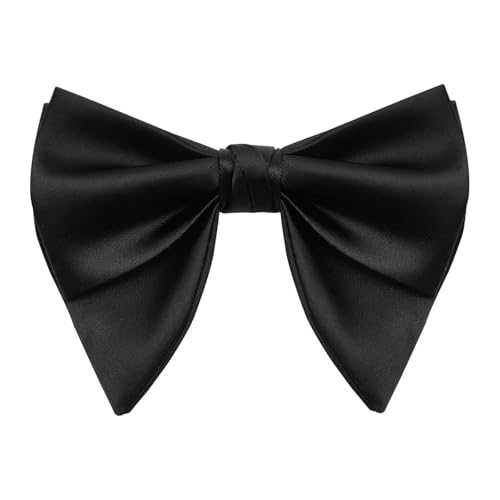 GHTIYLP Oversized Bow Ties for Men Adjustable Pre-tied Bowties Men Bow Tie for Wedding Party Prom Daily (Black)