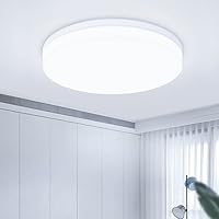 Auxtop Plafón LED Techo 48W, Lámpara de Techo redonda LED Luz blanca fria 6500K, 4800LM Plafones LED cuadrado para cocina, dormitorio, balcón, pasillo, comedor