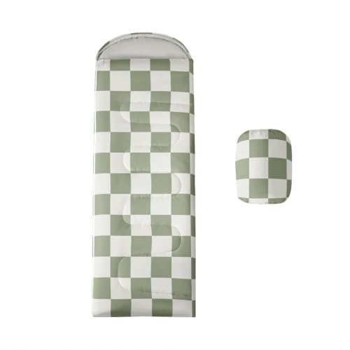 Feelyou Green White Plaid Sleeping Bags 3 Seasons