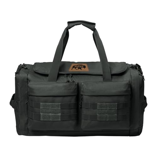 BRO Tactical Duffle Bag, 600D Polyester Canvas, 22L x 12H x 10D inches, Black (Coyote Brown)