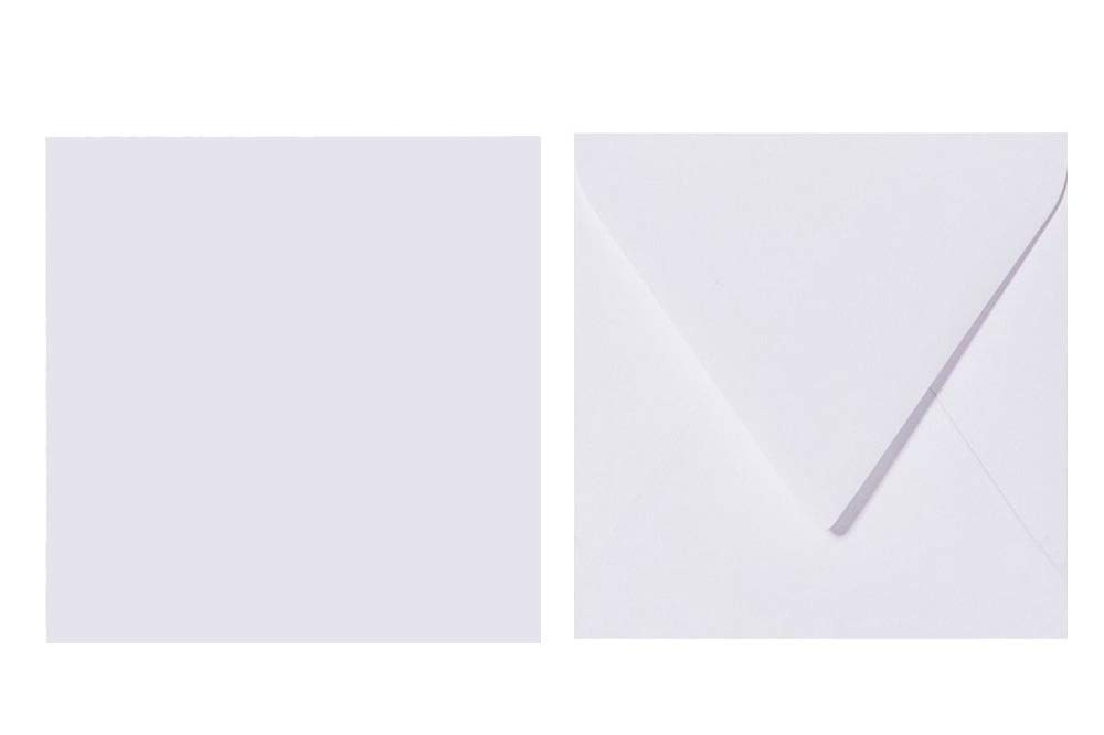 50 Enveloppes Carrées 16,5x16,5cm - Blanc 120g/m² - Rabat Pointu - Fermeture Humide