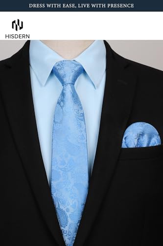 Image of HISDERN Mens Dress Shirt with Tie Pocket Square Set Classic Button Down Shirt Matching Tie Long Sleeve Shirts