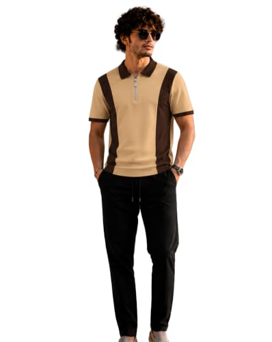 Image of AUSK Men's Polo T-Shirt & Track Pant Co-Ord Set | Cotton Blend Regular Fit Half Sleeve Polo Neck Tshirt with Elastic Waist Track Pant | Casual Lounge, Travel & Weekend Wear Outfit Set for Men
