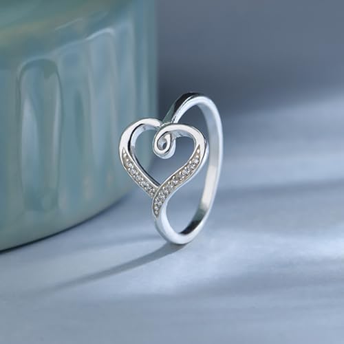 Image of TRUESILVER ACPL 925 Sterling Silver Rings Lightweight High Polish Silver Ring for Women Wedding Engagement Statement Jewelry