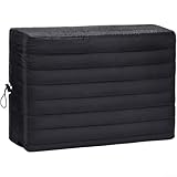 Cubierta de aire acondicionado interior, protector de aire acondicionado, cubierta de aire acondicionado de doble capa aislada para uso durante todo el año con hebilla ajustable (es negro)