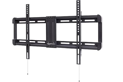 Amazon Basics Low Profile TV Wall Mount with Horizontal Post Installation Leveling for 32 to 86 inch TVs, Black