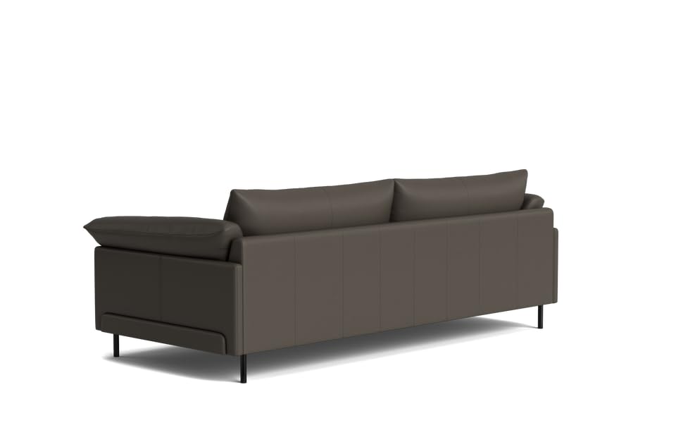 Image of LEGACY OF COMFORT Zola 3 Seater Sofa Three Seater Sofa Leather for Living Room Hotels and Offices (Shale Grey)