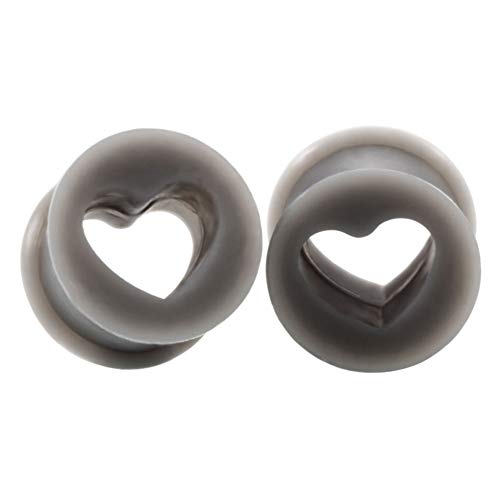 Walbest Plugue de orelha 1 peça unissex em forma de coração de silicone, alargador de túnel, piercin
