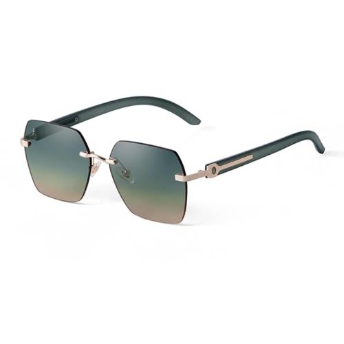 Lunettes de soleil en métal sans monture pour femme design minimaliste chic