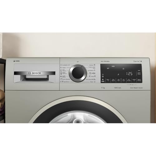 Bosch 11 Kg Front Load Automatic Washing Machine with AutoStain Removal & SpeedPerfect, 1400 RPM, Silver Inox (WGA264AXIN) view 2