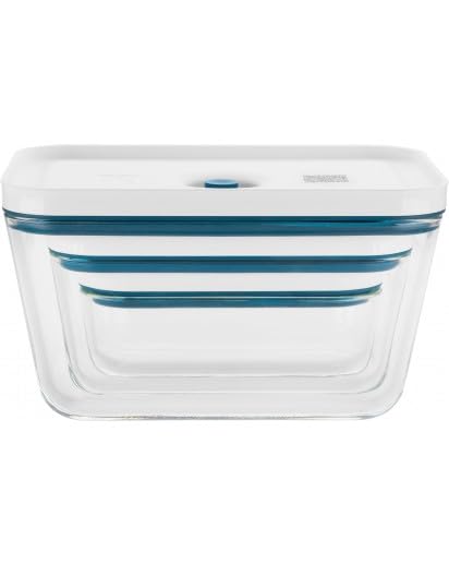 ZWILLING Fresh & Save zestaw szklanych puszek próżniowych, 3-częściowy, szkło borokrzemowe, La Mer, 0,35 l/0,9 l/2,0 l