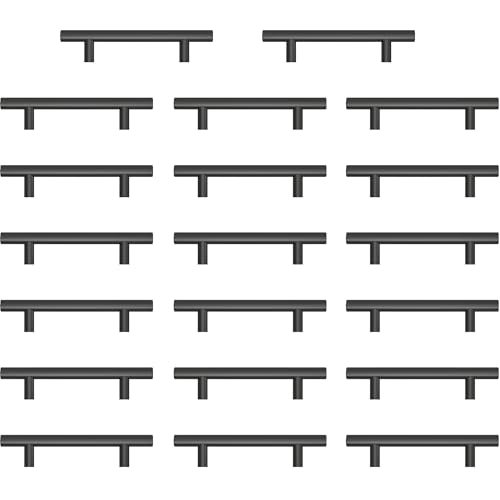 AwmnSrman Tiradores Cocina Negro Tiradores Armarios 20 Piezas 96 mm Acero Inoxidable Pintura en Aerosoll Lnstalación de Agujeros Negro
