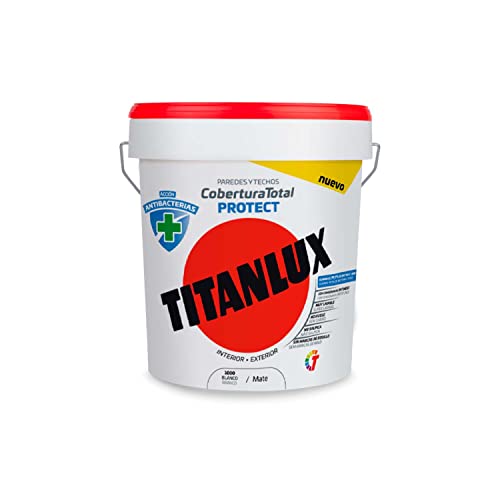 Titanlux Cobertura Total Protect pintura para paredes antibacterias Blanco 12,5L