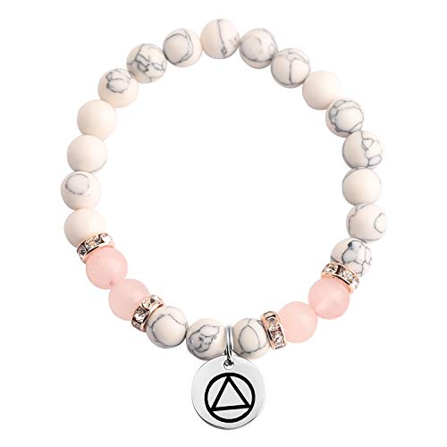TIIMG Sobriety Gift Addiction Recovery Gift Recovery NA Gift AA Alcoholics Anonymous Birthday Gift Sober Beaded Bracelet New Beginnings Gift - Main Image