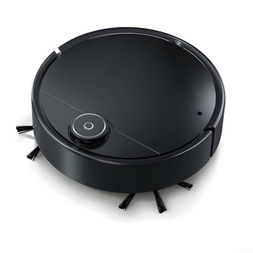 DAZZLEEX Robot aspirador inalámbrico inteligente con multifunción 5 en 1 para aspirar, barrer, fregar, humidificar nano-spray y control de aplicación para el hogar inteligente, color negro