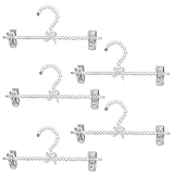 Perchas de perlas de 13 pulgadas con clip, bonito lazo para vestido de novia, dama de honor, lencería (5, blanco)
