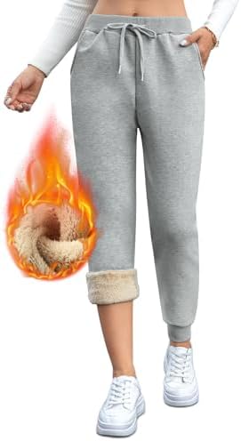 Thermo Jogginghose Damen Warm Gefüttert Fleecehose Winterhose mit Taschen | Warme Damen Freizeithose mit weichem Fleecefutter, elastischem Bund und Kordelzug für Alltag, Sport und