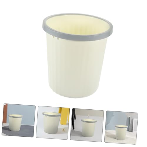Caneca de basura rectangular beige para oficina y hogar miniatura 6