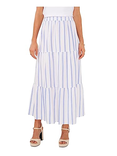 Vince Camuto Womens Linen Blend Striped Midi Skirt