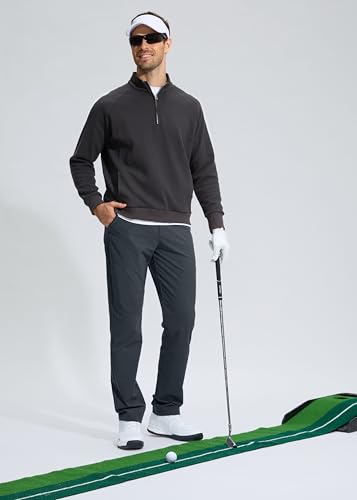 Image of Pudolla Men's Golf Pants Stretch Work Dress Comfy Pants 30 inch /32 inch /34 inch Lightweight Quick Dry Casual Slacks Trousers with Pockets