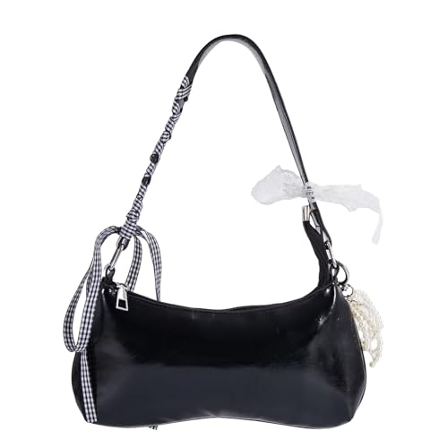Image of Cute Y2k Purse for Women, Star Embroidery Pattern with Chain Strap Shoulder Bag, Goth Style Cute Mini Purse