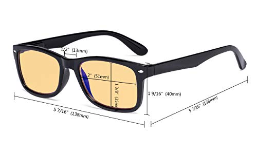 Eyekepper Blue Light Blocking Computer Reading Glasses Women Men with Amber Tinted Filter Lens - Classic Readers - Tortoise - Image 4